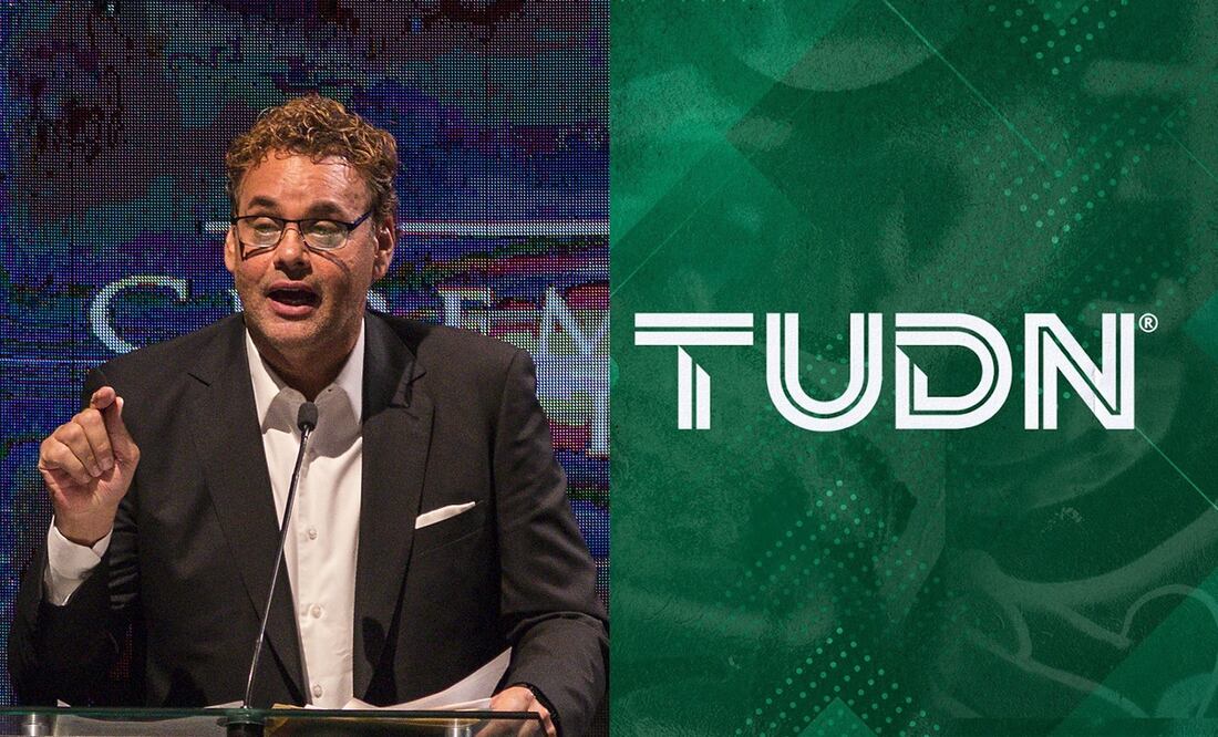 David Faitelson enojado y logo de TUDN / FOTOS: Imago7 y Especial