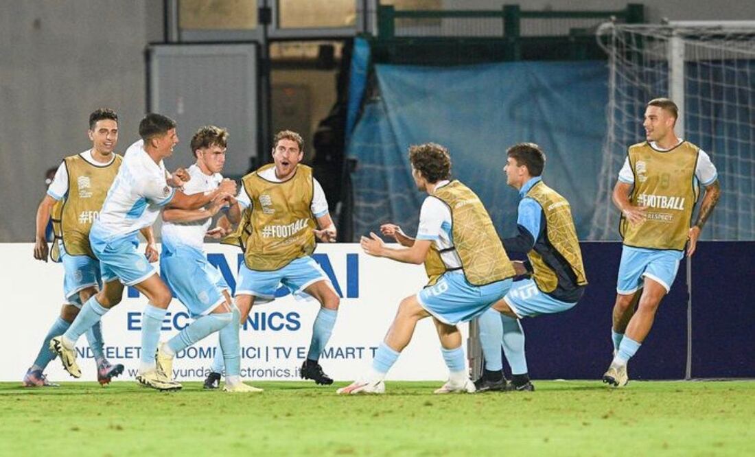 El gol decisivo de Nicko Sensoli quedará en la historia de San Marino. Fuente: Instagram @fsgc_official