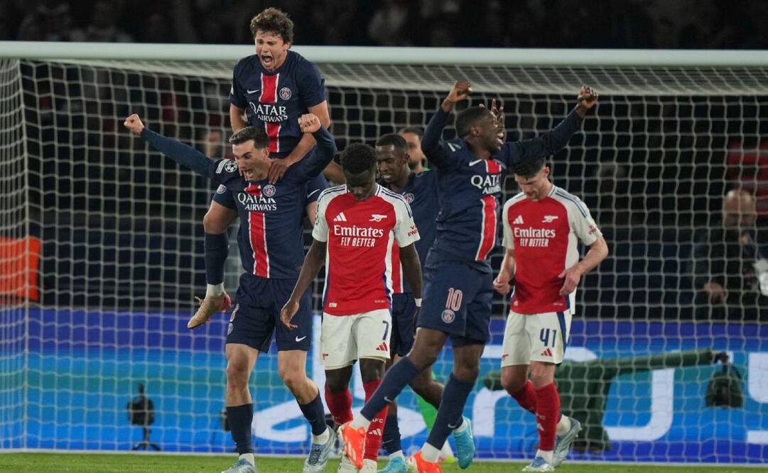 Los jugadores del PSG festejan luego de que eliminaron al Arsenal y jugará la Final de la Champions League. Foto: AP