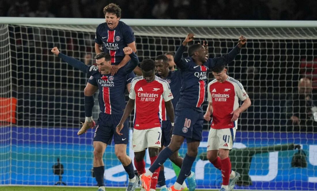 Los jugadores del PSG festejan luego de que eliminaron al Arsenal y jugará la Final de la Champions League. Foto: AP