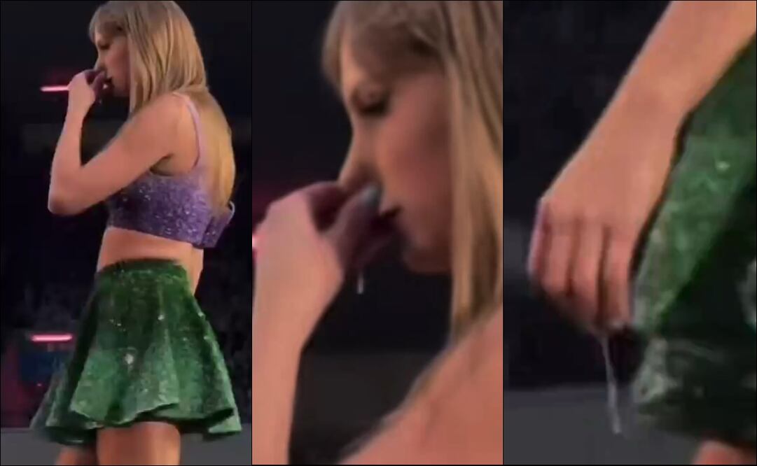 Taylor Swift sufrió un accidente con su fluido nasal en pleno concierto. FOTO: Capturas
