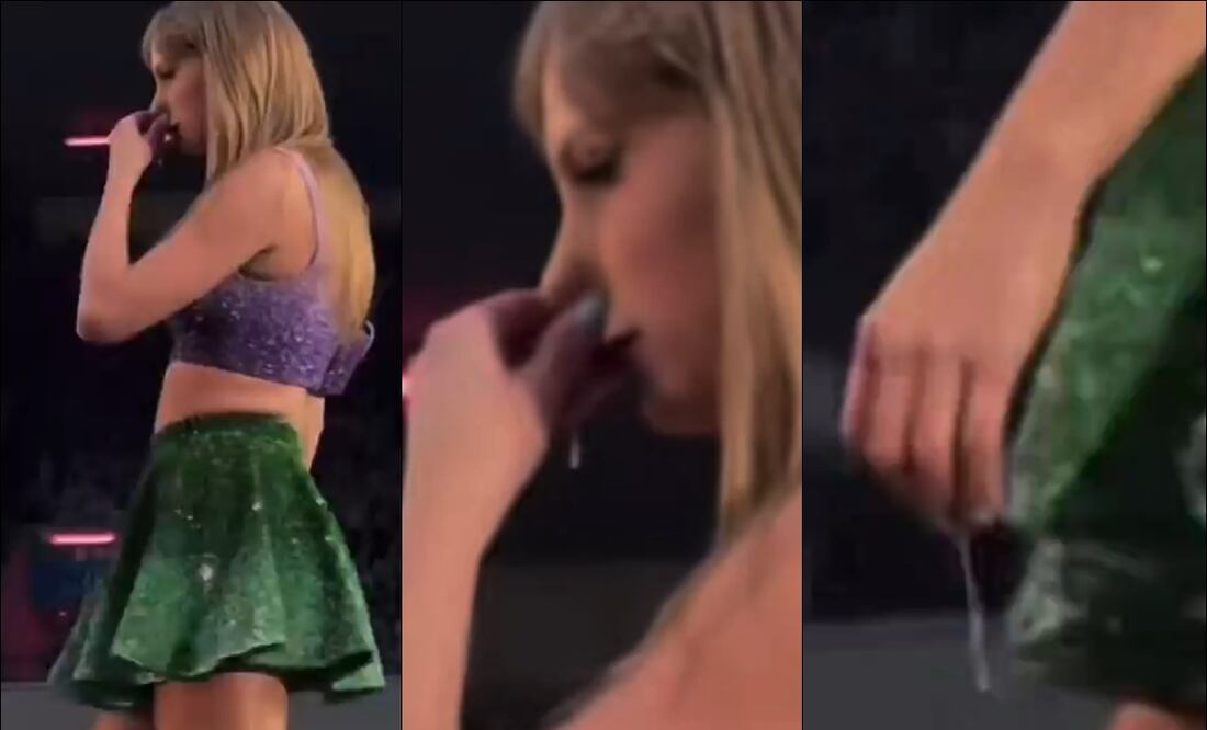 Taylor Swift sufrió un accidente con su fluido nasal en pleno concierto. FOTO: Capturas