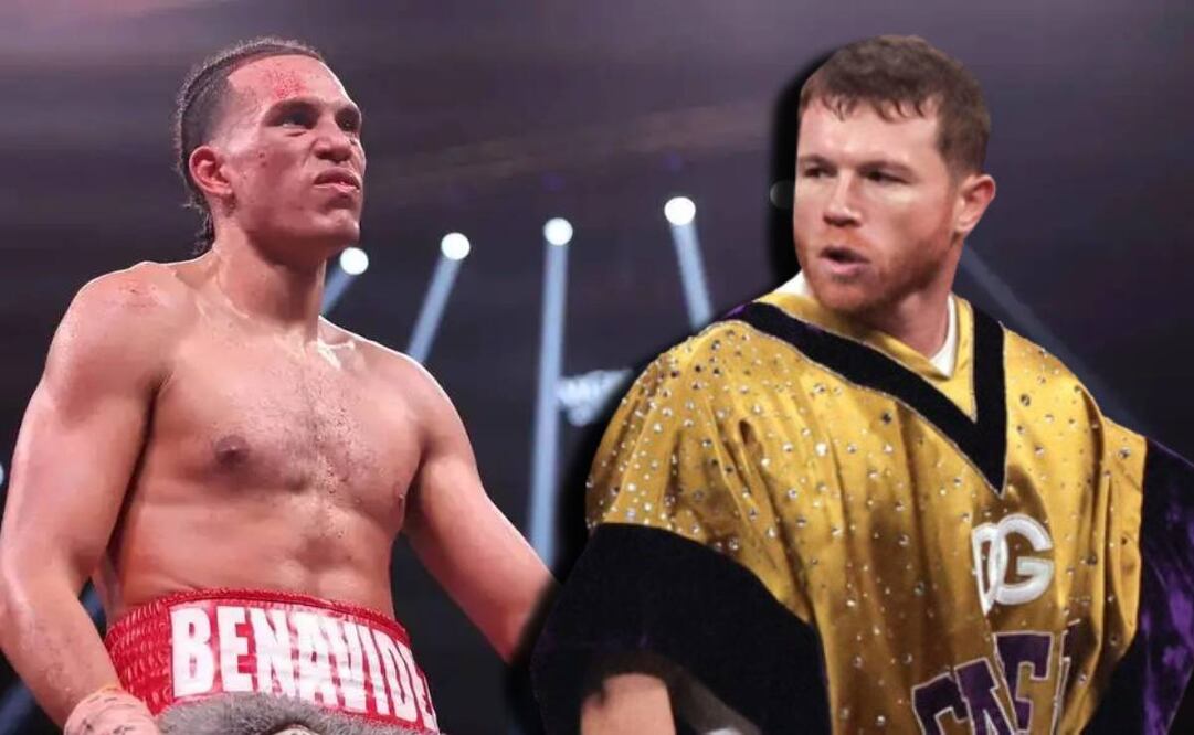 David Benavidez y Saúl 'Canelo' Álvarez en una pelea de cada uno / FOTOS: AFP e Interna
