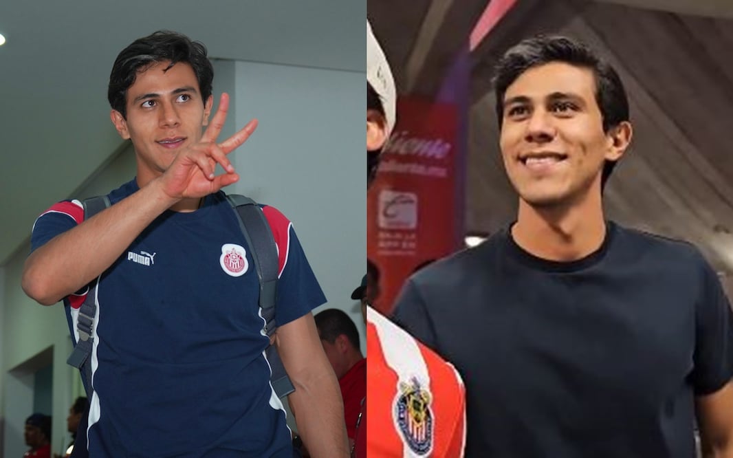 José Juan Macías en su etapa como futbolista de Chivas y captado en el Estadio Akron para ver la Concacaf Champions Cup - Fotos: Imago7/Captura de Pantalla de @monimorales_m en X