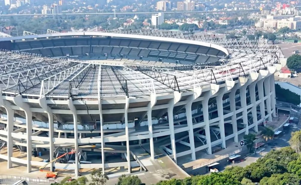 El Estadio Azteca continúa con sus trabajos de remodelación para el Mundial 2026. Foto: Especial