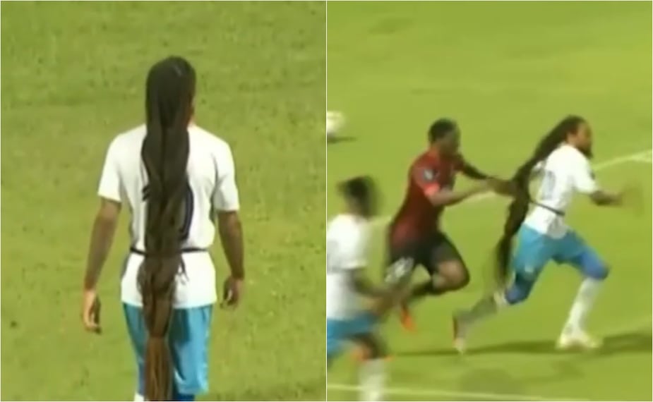 FOTO: ESPECIAL - Aidan, el futbolista con el cabello más largo del mundo, provocó dos expulsiones