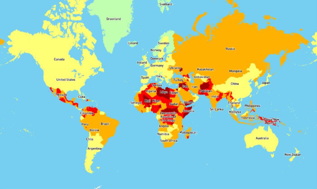 Estos son los países más peligrosos para los turistas