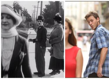 Chaplin, el verdadero inventor del meme “novio distraído”