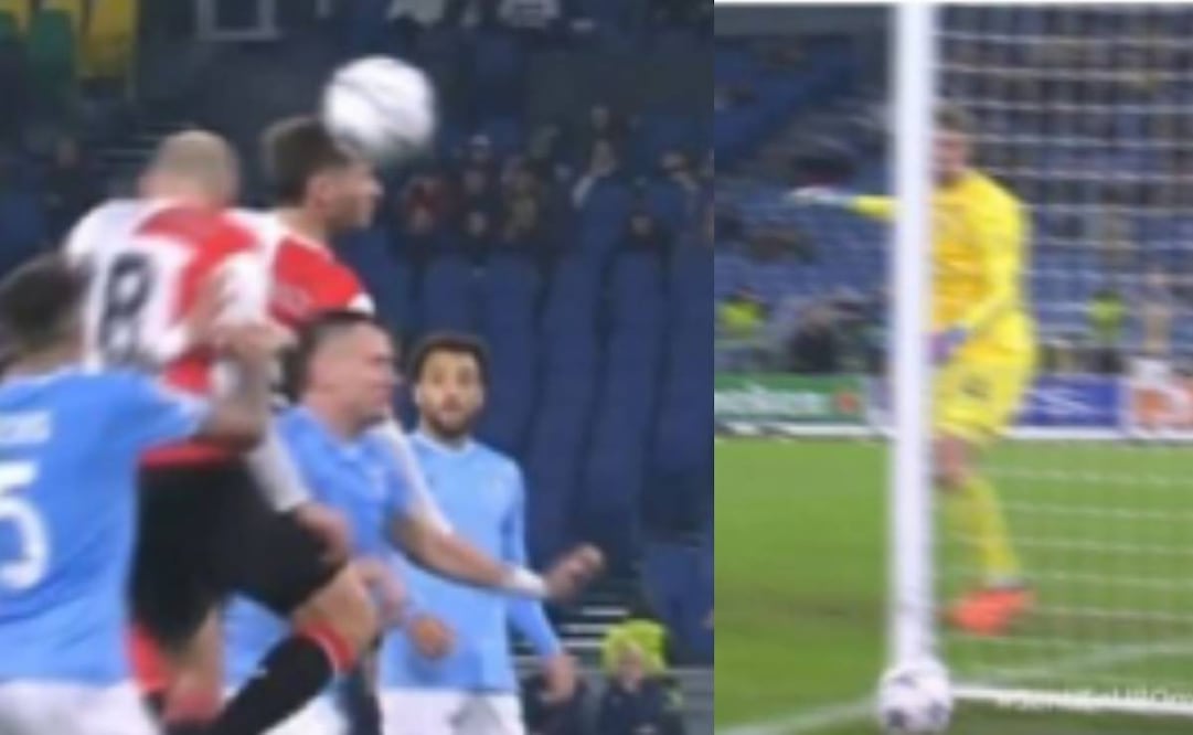 Santiago Giménez casi anota el gol del empate la visita del Feyenoord a la Lazio. Foto: Especial