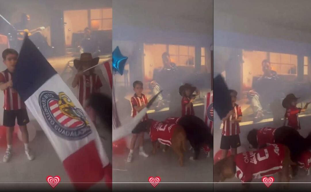 Los hijos de Fernando Gago motivaron a las Chivas hasta con sus mascotas. Foto: Especial
