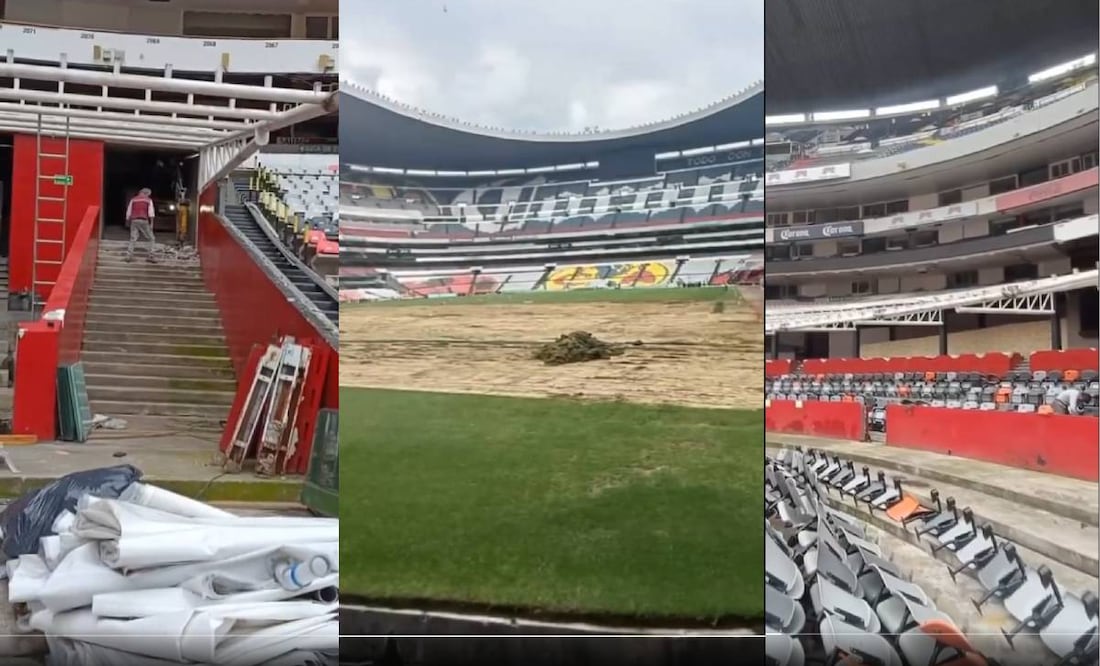 El Estadio Azteca luce de esta manera durante su remodelación para el Mundial de 2026. Foto: Especial