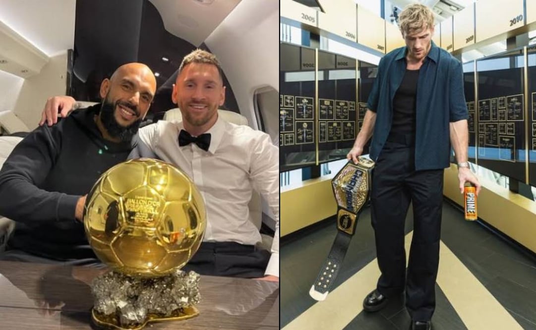 Yassine Cheuko, guardaespaldas de Lionel Messi, 'brinca' tras el reto del influencer Logan Paul. FOTO: Especiales