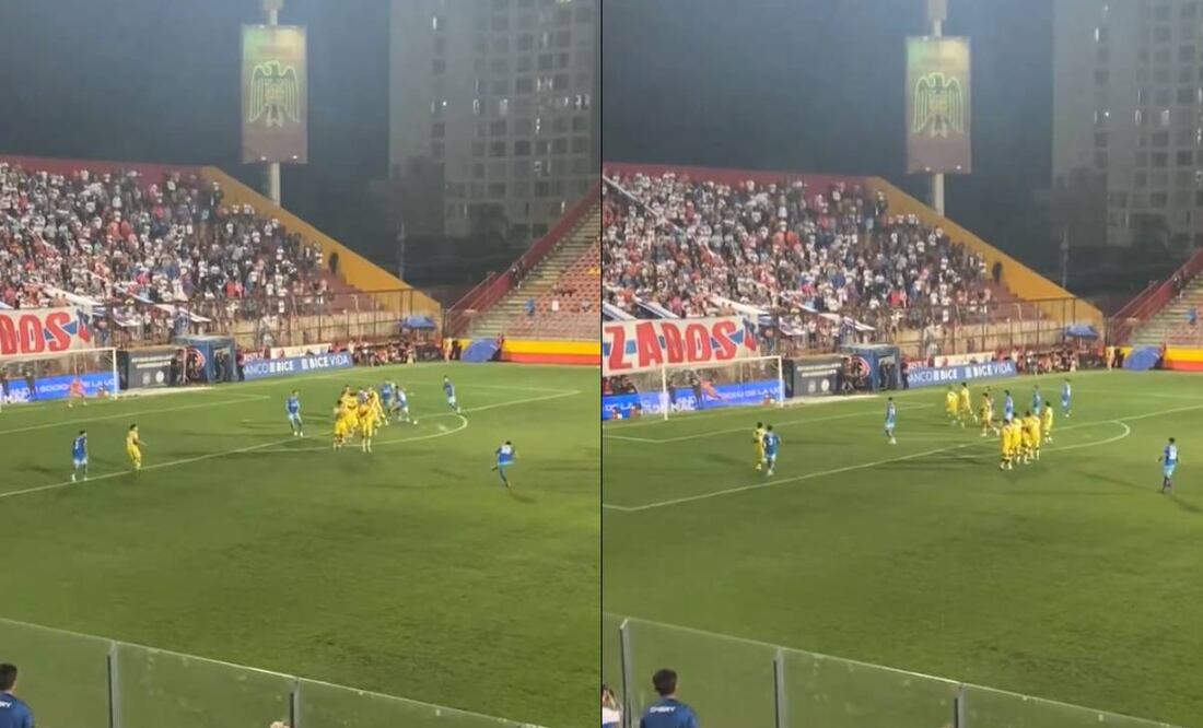 Nico Castillo marcó un golazo con la U. Católica de Chile de tiro libre. Foto: Especial