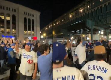 Aficionados de los Dodgers armaron una fiesta mexicana afuera del Yankee Stadium