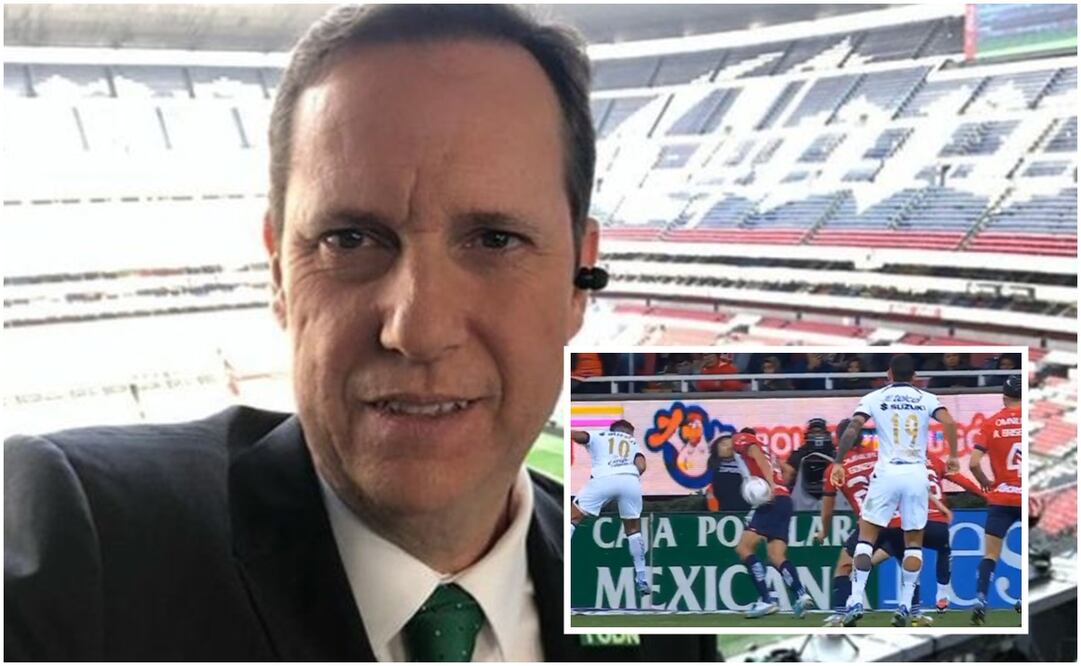 Paco Villa en el Estadio Azteca y posible mano de Ricardo Marín / FOTO: Instagram @paco_villa_ y Captura