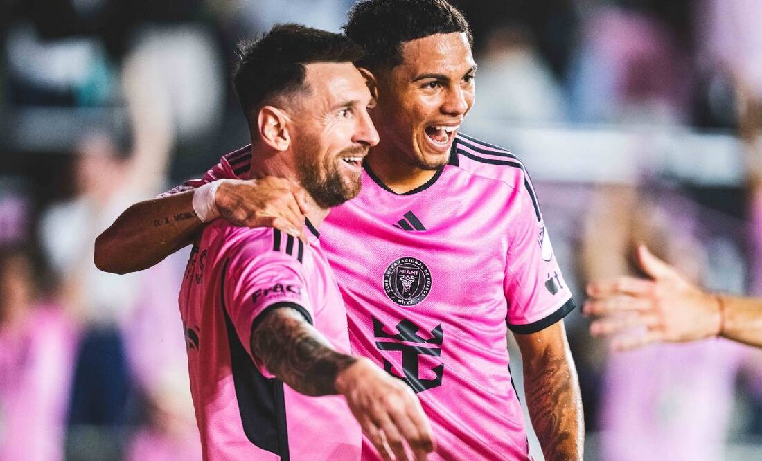Messi festeja luego de que su tanto que le dio la victoria al Inter Miami. Foto: @InterMiamiCF