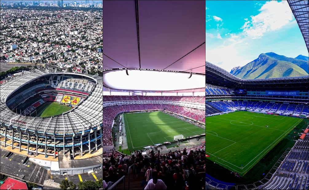 Estadio Azteca, Akron y BBVA, sedes de los partidos del Mundial 2026, en México. FOTOS: Especiales