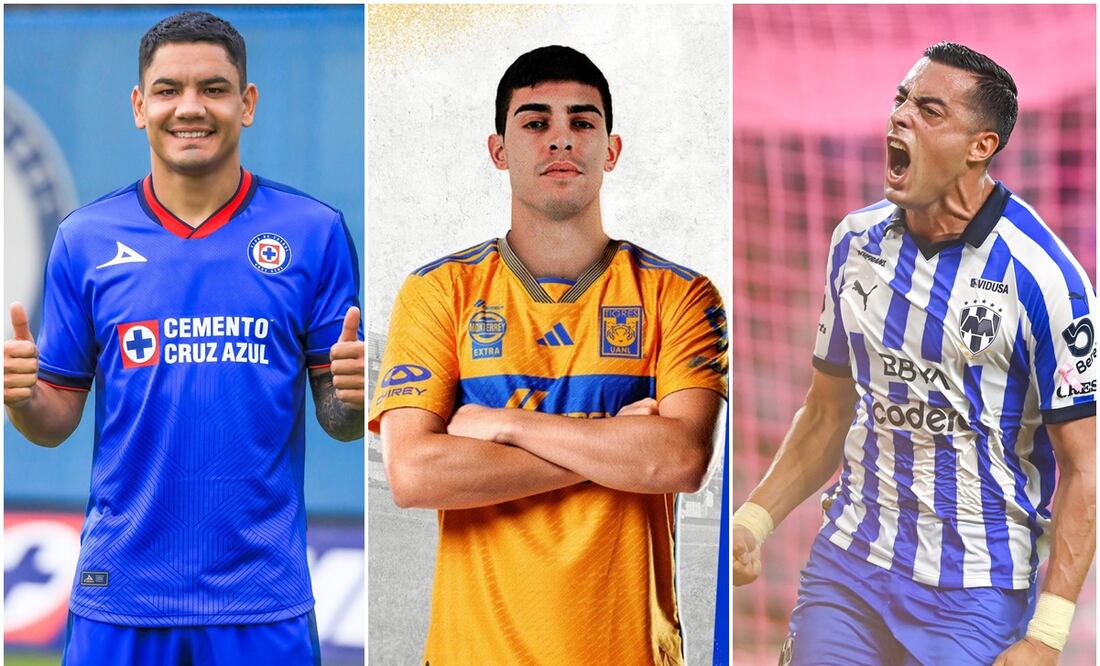 Gabriel Fernández, Juan Brunetta y Rogelio Funes Mori / FOTOS: Twitter @cruzazul, @tigresoficial e Imago7