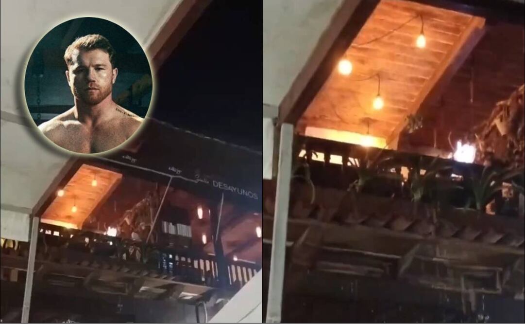 Canelo se encontraba en la parte alta del restaurante cuando los fans recibieron un chorro de agua. FOTO: Especiales