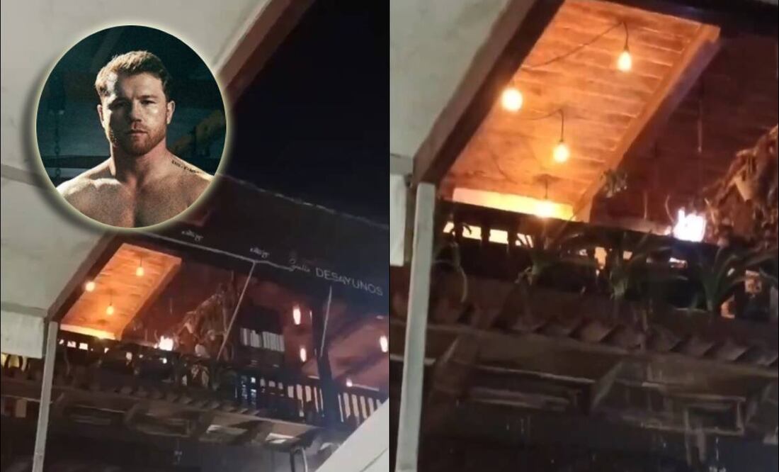 Canelo se encontraba en la parte alta del restaurante cuando los fans recibieron un chorro de agua. FOTO: Especiales