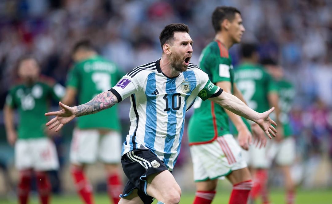 Messi festeja el primer gol de Argentina sobre México en el Mundial Qatar 2022. Foto: Imago7