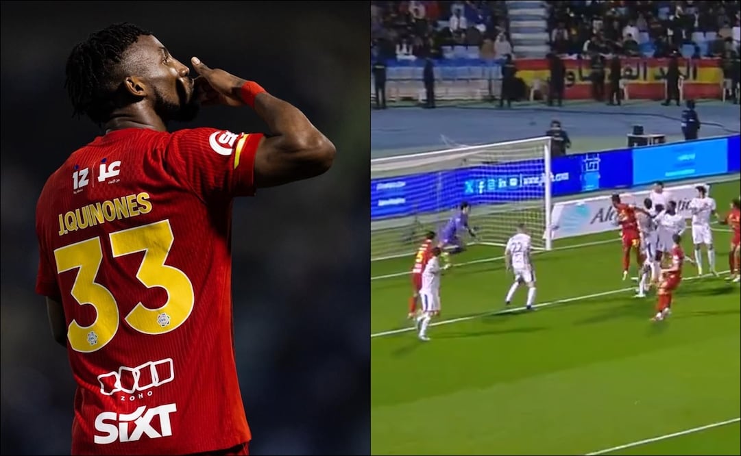 Julián Quiñones celebra tras anotar su décimo séptimo gol en la Liga de Arabia para superar a CR7. FOTO: @AlQadsiahEN