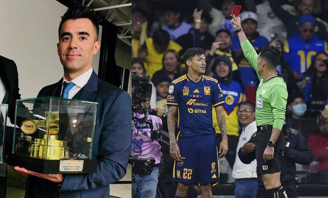 Adonai Escobedo, árbitro de la Final entre América y Tigres, fue reconocido como el mejor del Apertura 2023. Foto: Especial