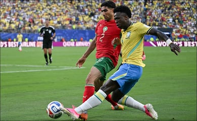 Vinícius le echa la culpa al césped tras el empate de Brasil ante Marruecos en su debut mundialista