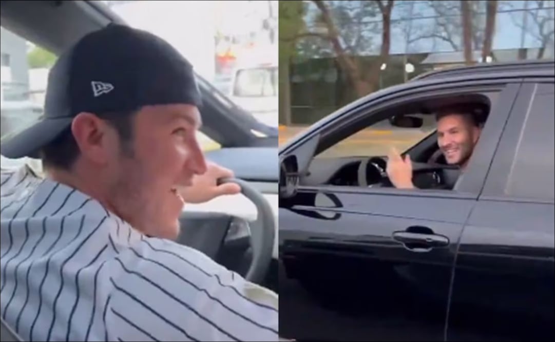 Samuel García charla con André-Pierre Gignac desde su auto. FOTOS: Capturas