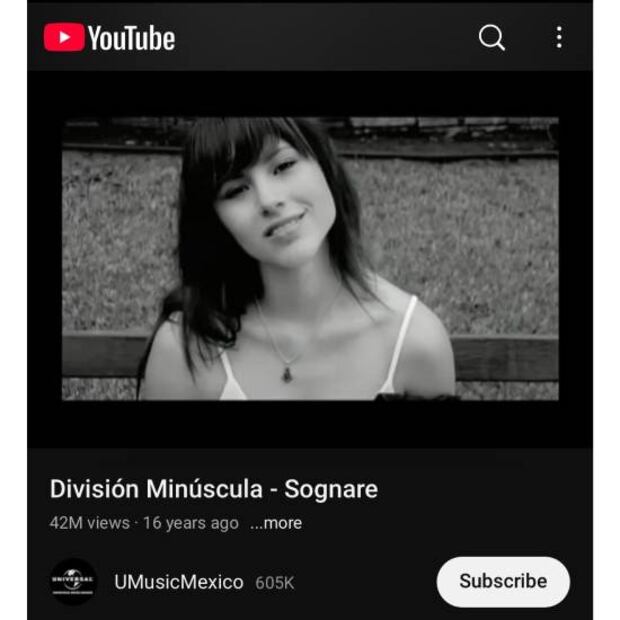 Miroslava Montemayor protagonizó en 2008 el video 'Sognare' de División Minúscula. Foto: Especial