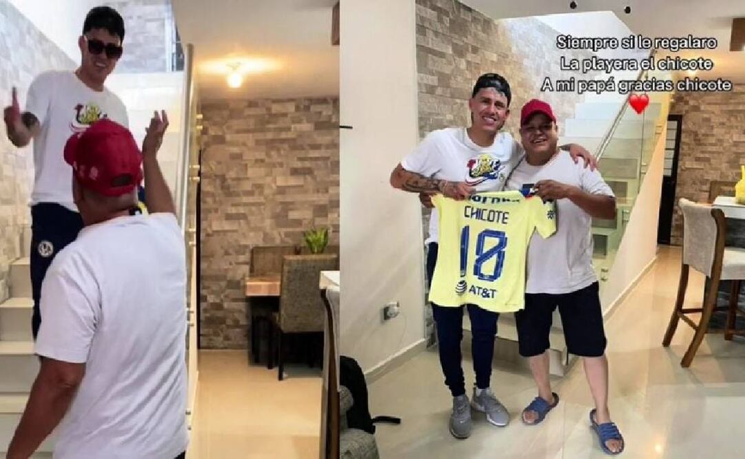 Chicote Calderón sorprendió a un aficionado del América y le regaló su playera. Foto: Especial