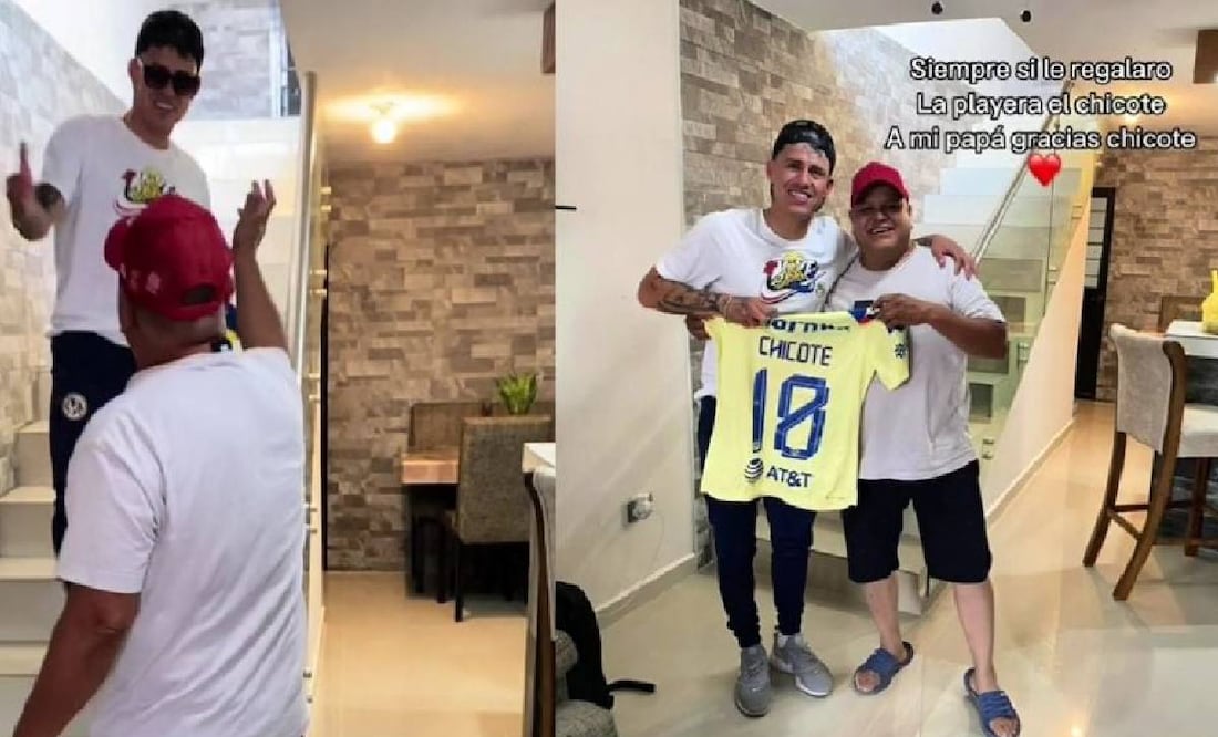 Chicote Calderón sorprendió a un aficionado del América y le regaló su playera. Foto: Especial