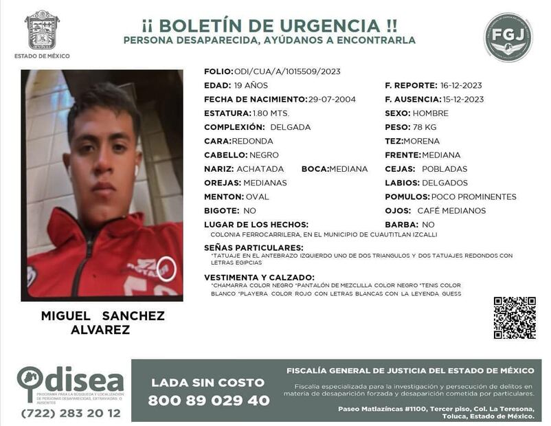 Miguel Sánchez Álvarez - Foto: Fiscalía General de Justicia del Estado de México
