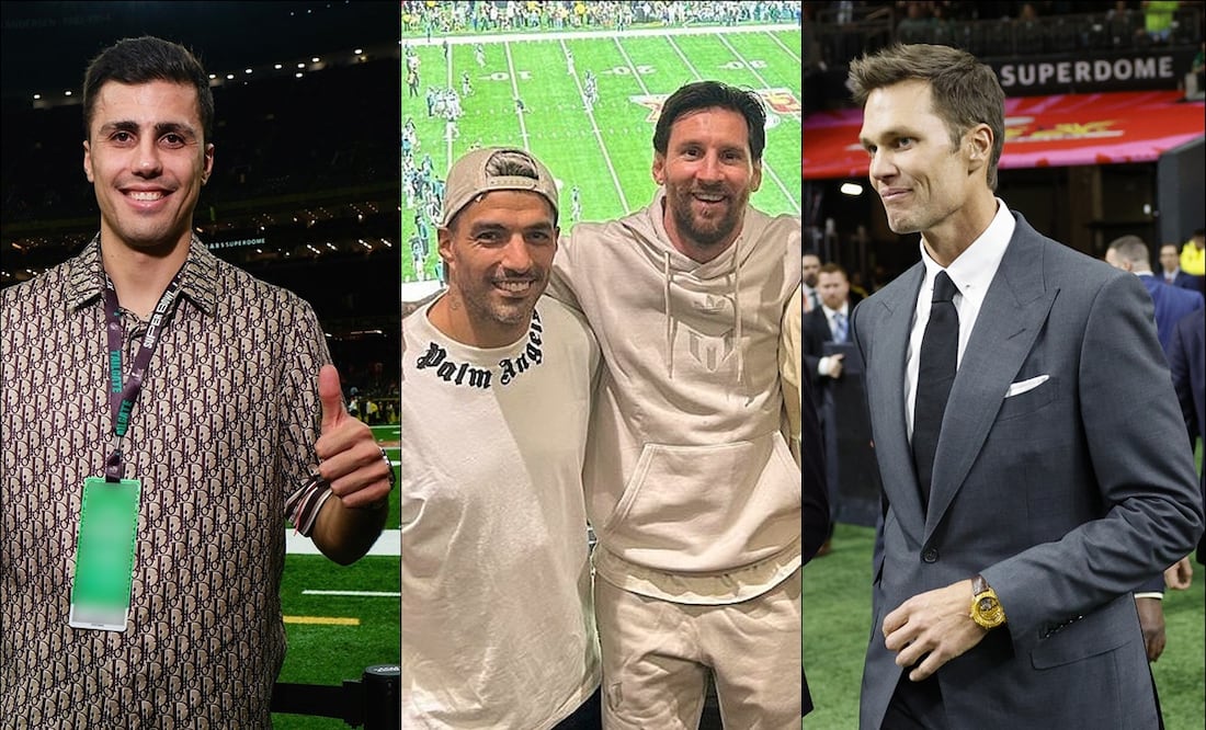 Lionel Messi, Antoine Griezmann, Tom Brady y Joe Montana, entre las estrellas presentes en el Super Bowl LIX / FOTOS: @NFLUKIRE, @JordiAlba y EFE