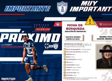 Revientan al Pachuca por anunciar partido contra Monterrey en ficha de desaparecida
