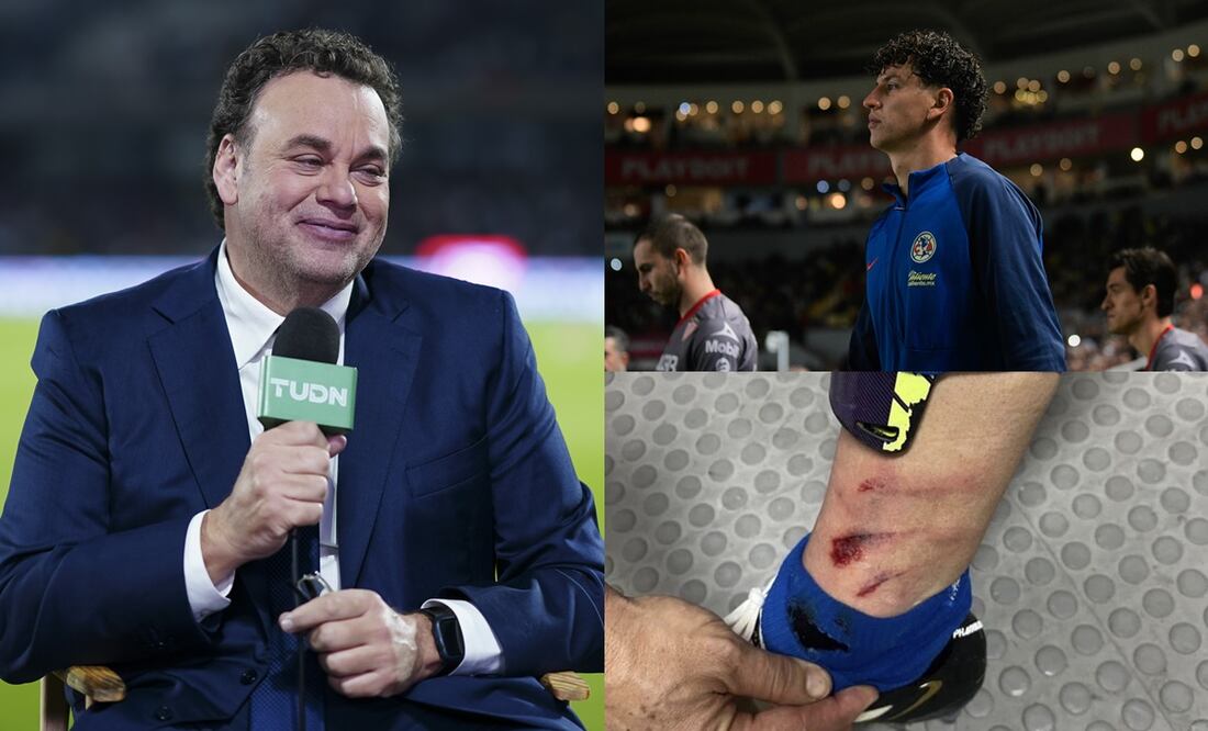 David Faitelson en CU con TUDN, Igor Lichnovsky con América y su pierna tras entrada de Piero Quispe / FOTOS: Imago7 y Especial