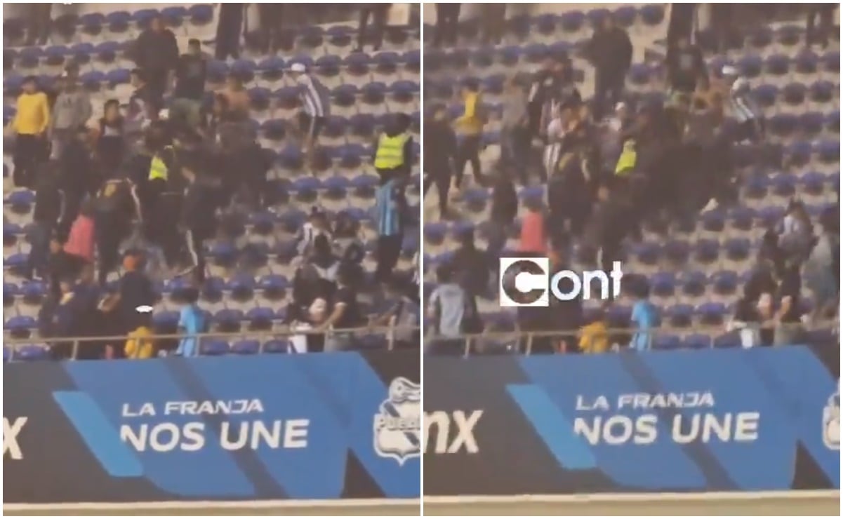 Brutal Campal En Las Gradas Del Estadio Cuauhtémoc En El Puebla Vs Pachuca