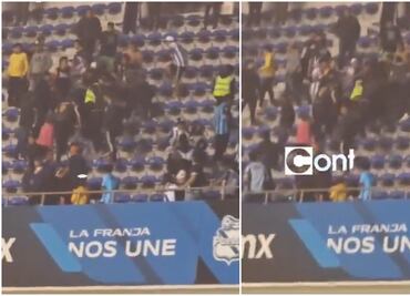 Brutal campal en las gradas del Estadio Cuauhtémoc en el Puebla vs Pachuca