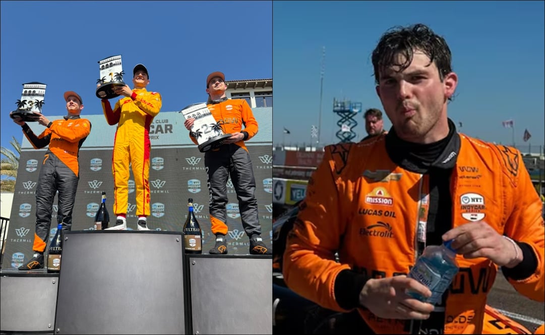 Patricio O'Ward terminó en el segundo puesto dentro del Thermal Club IndyCar Grand Prix. FOTOS: @ArrowMcLaren / @patriciooward