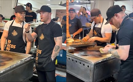 Canelo Álvarez se quita los guantes de boxeo para "ser" taquero y atender a muchos fanáticos
