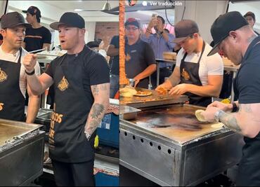 Canelo Álvarez se quita los guantes de boxeo para "ser" taquero y atender a muchos fanáticos