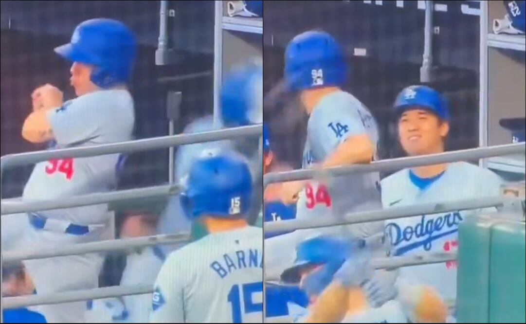El 'bat boy' evitó que la pelota impactara en el rostro de Shohei Ohtani. FOTO: Capturas