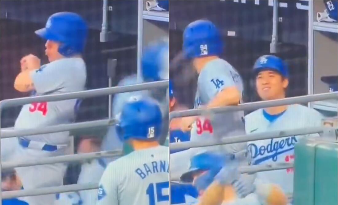 El 'bat boy' evitó que la pelota impactara en el rostro de Shohei Ohtani. FOTO: Capturas