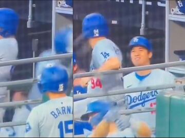'Bat boy' de los Dodgers de Los Ángeles salva a Shohei Ohtani de recibir un pelotazo en el rostro