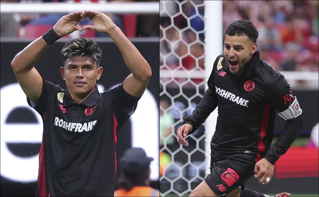Así celebraron sus goles Jesús Gallardo y Alexis Vega ante las Chivas. FOTOS: Imago7