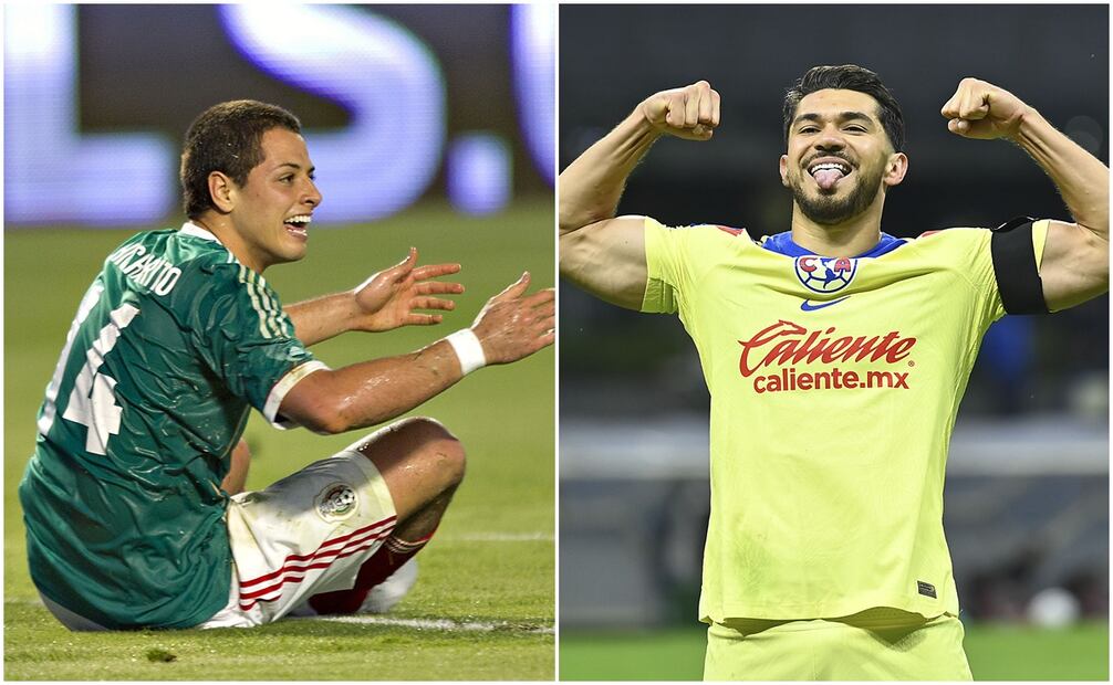 Javier Hernández con Selección Mexicana y Henry Martín festejando con América / FOTO: Imago7