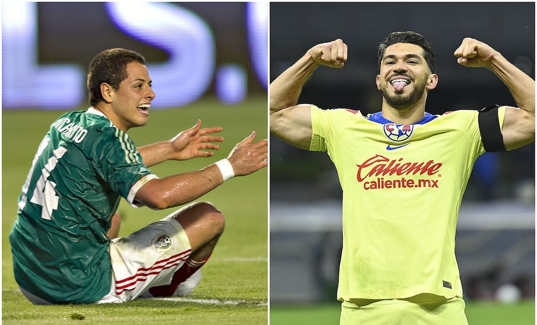 Javier Hernández con Selección Mexicana y Henry Martín festejando con América / FOTO: Imago7