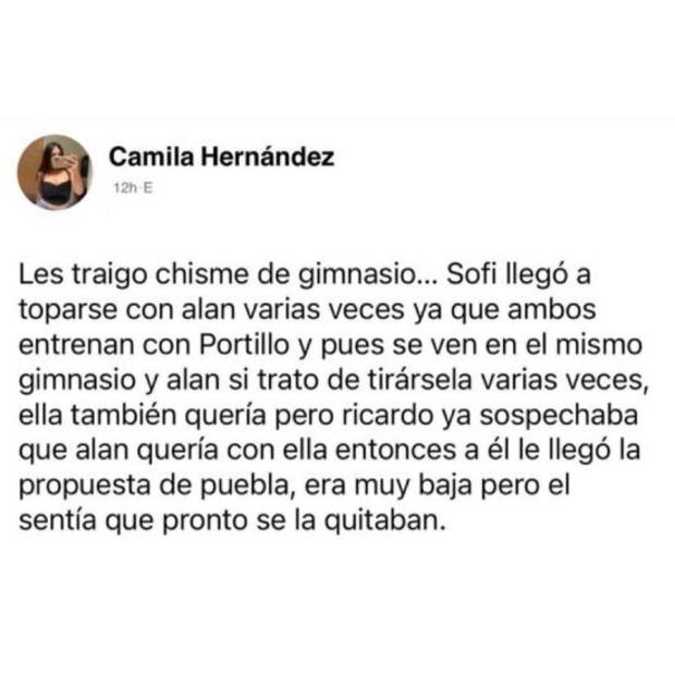 Con esta publicación destaparon el coqueteo de Alan Pulido con Alejandra Guadarrama, pareja de Ricardo Marín. Foto: Especial