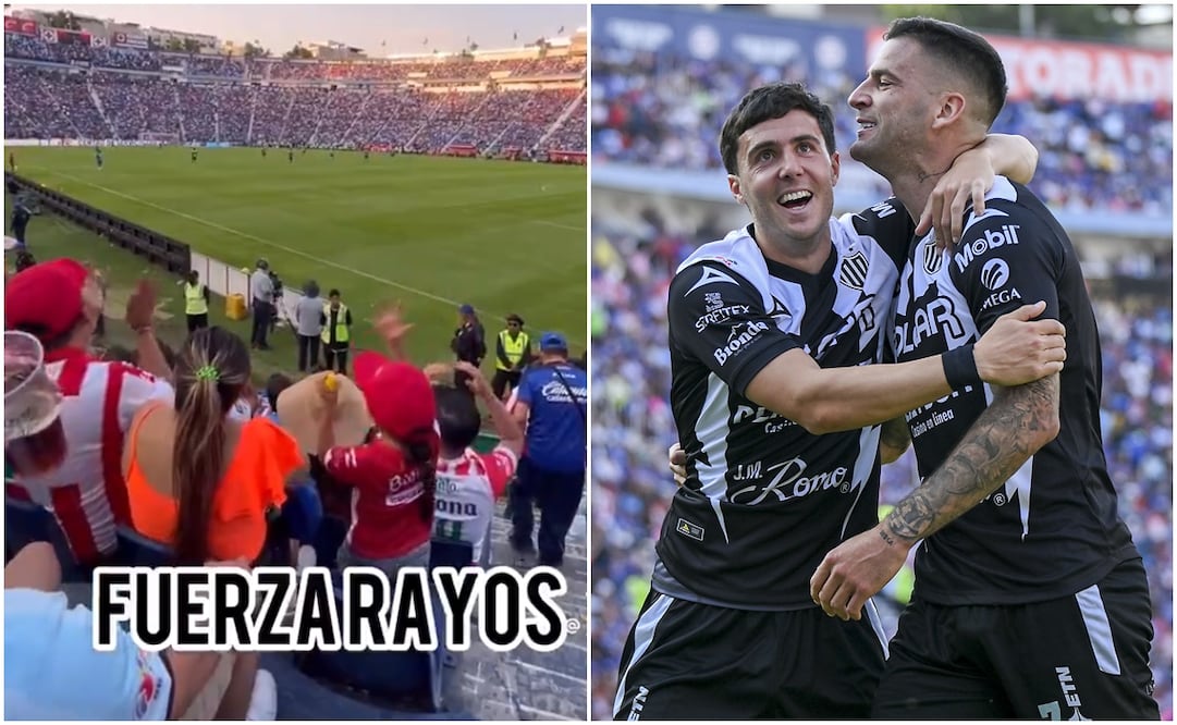 Pequeña aficionada al Necaxa y jugadores de Rayos festejando ante Cruz Azul / FOTOS: Captura e Imago7