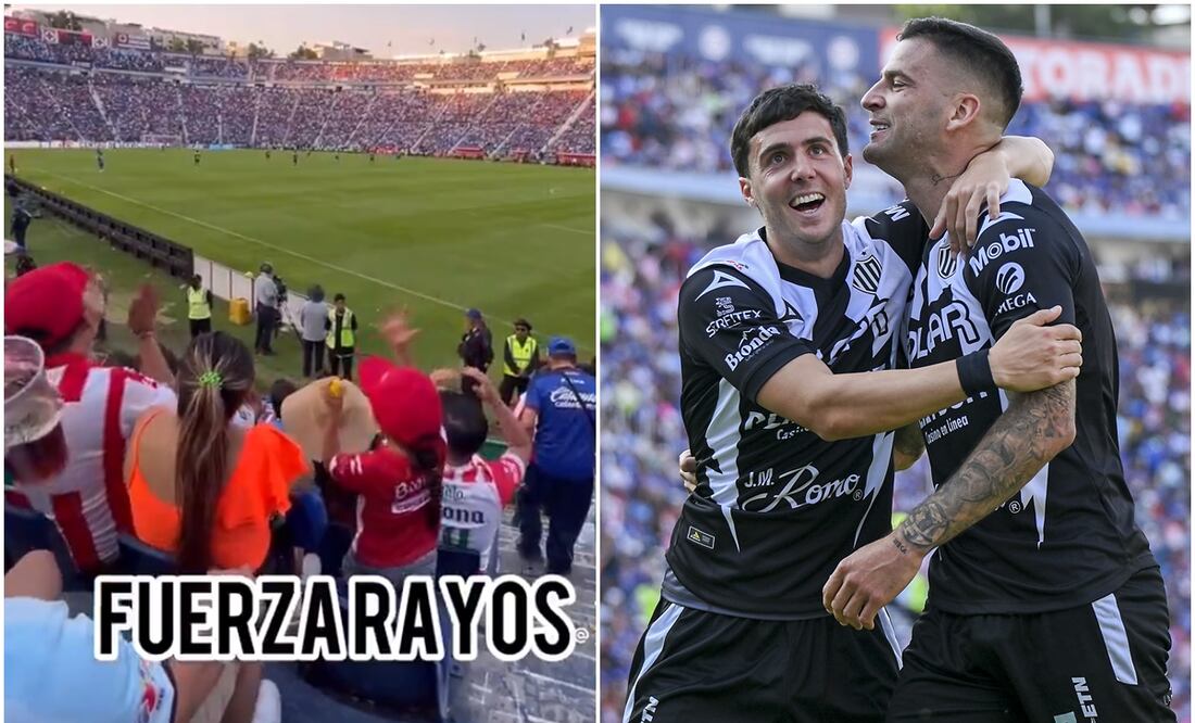 Pequeña aficionada al Necaxa y jugadores de Rayos festejando ante Cruz Azul / FOTOS: Captura e Imago7